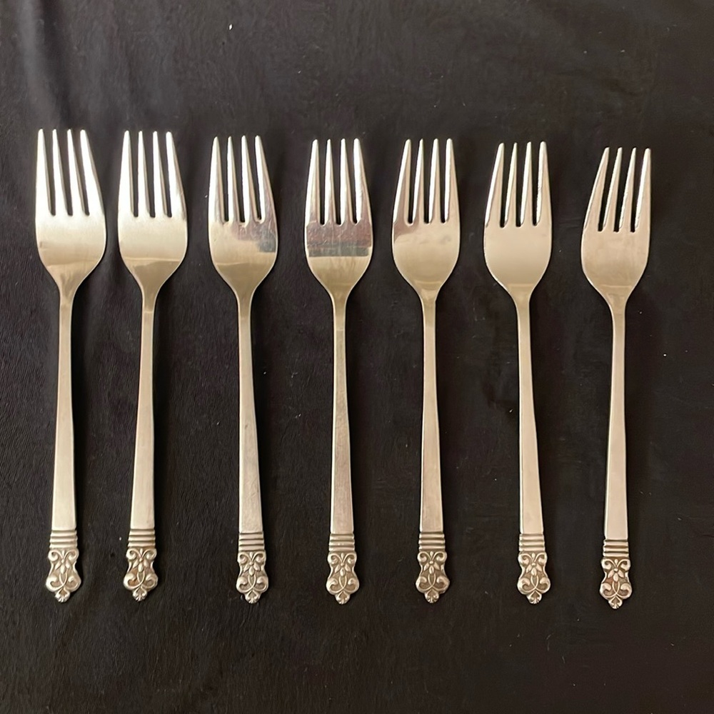 7 Cambridge Stainless Steel Salad Forks